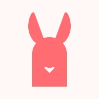 Pink rabbit head with heart — Aipick Zone